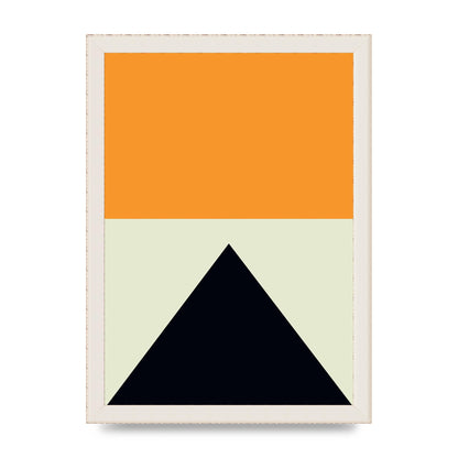 Abstract Shape Mustard Four Wall Art - A4 framed