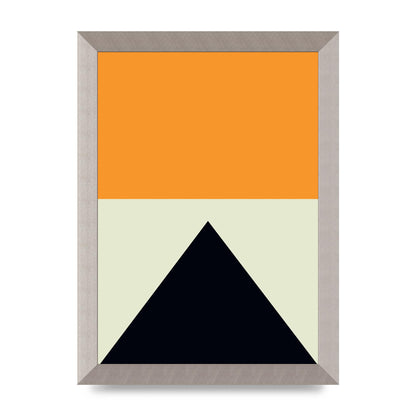 Abstract Shape Mustard Four Wall Art - A4 framed
