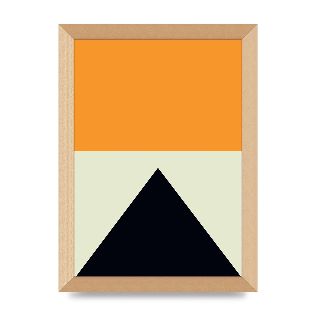 Abstract Shape Mustard Four Wall Art - A4 framed