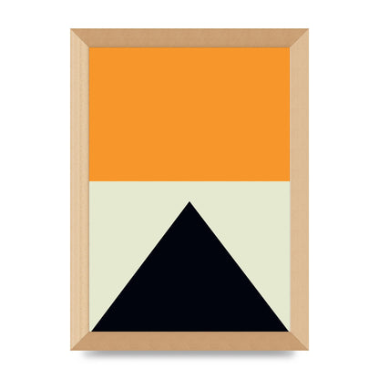 Abstract Shape Mustard Four Wall Art - A4 framed