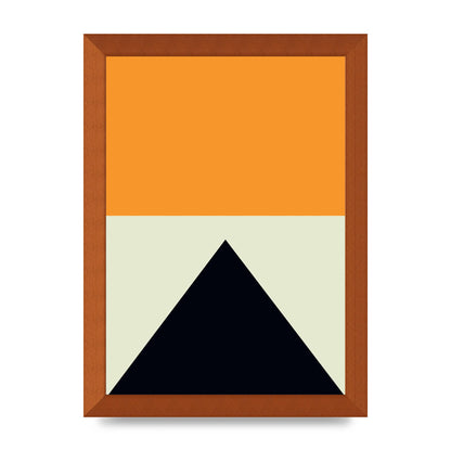 Abstract Shape Mustard Four Wall Art - A4 framed