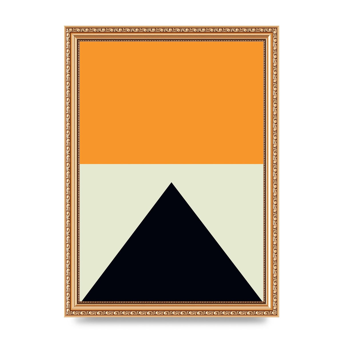 Abstract Shape Mustard Four Wall Art - A4 framed