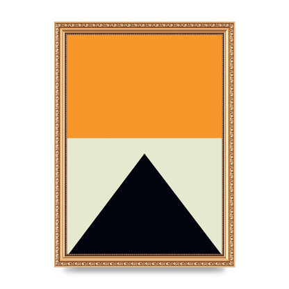 Abstract Shape Mustard Four Wall Art - A4 framed