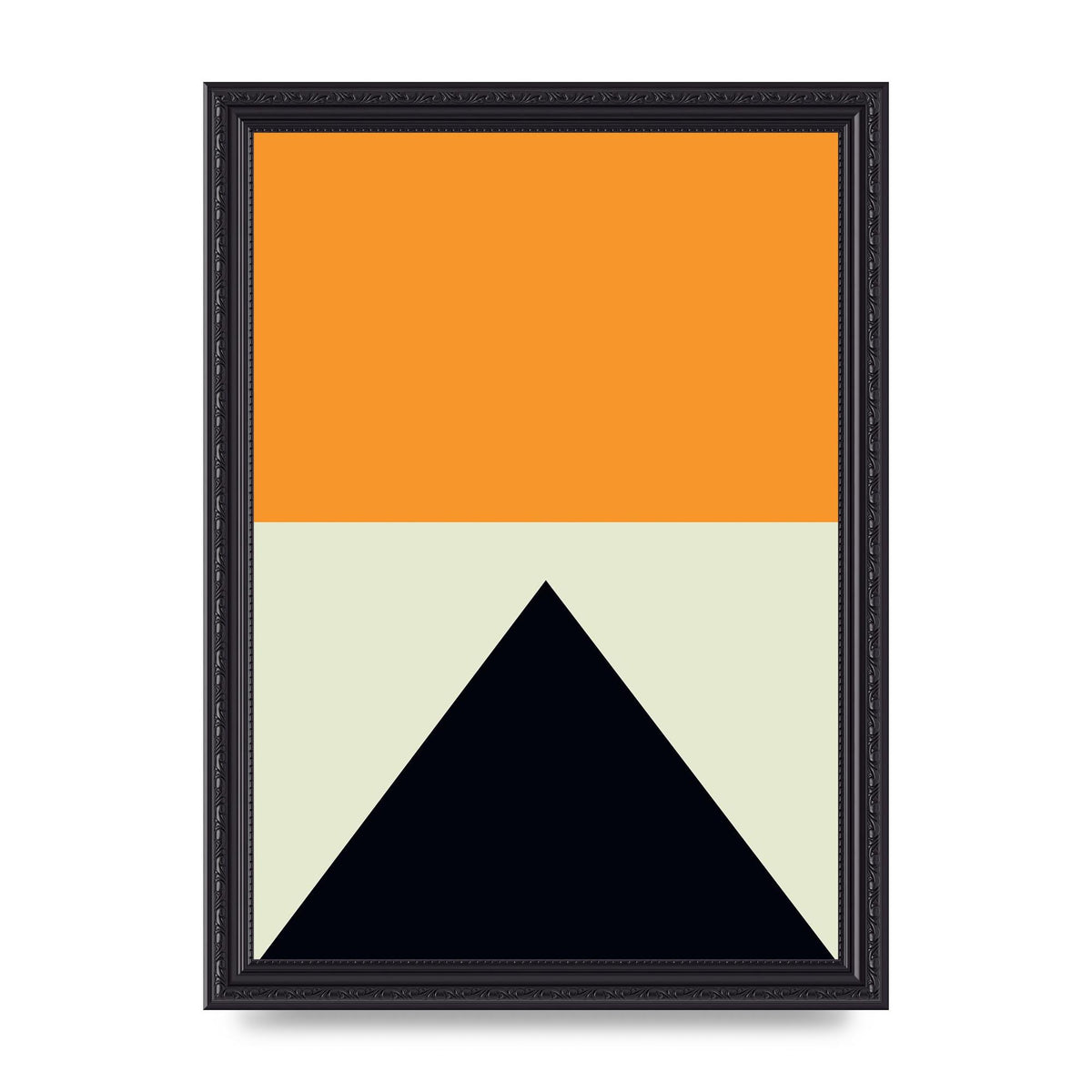Abstract Shape Mustard Four Wall Art - A4 framed