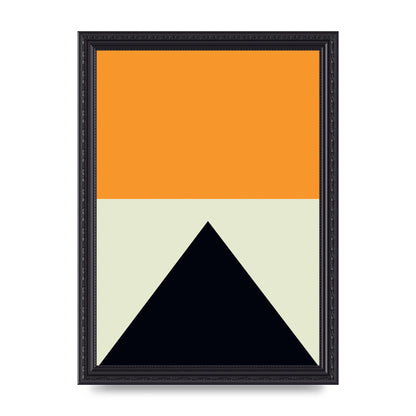 Abstract Shape Mustard Four Wall Art - A4 framed