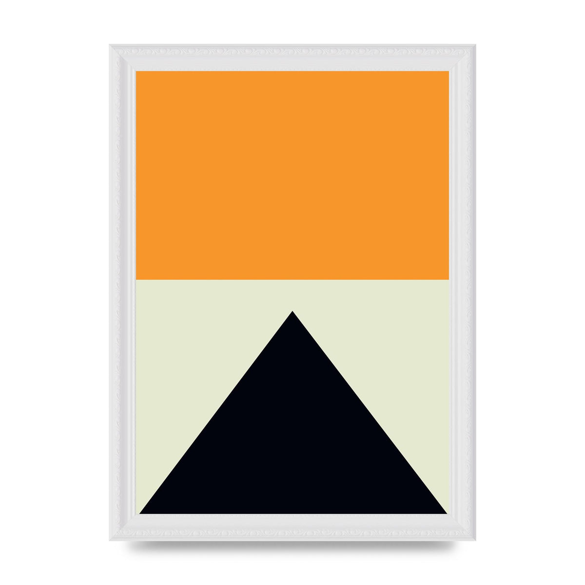 Abstract Shape Mustard Four Wall Art - A4 framed