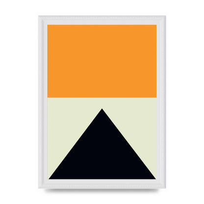 Abstract Shape Mustard Four Wall Art - A4 framed