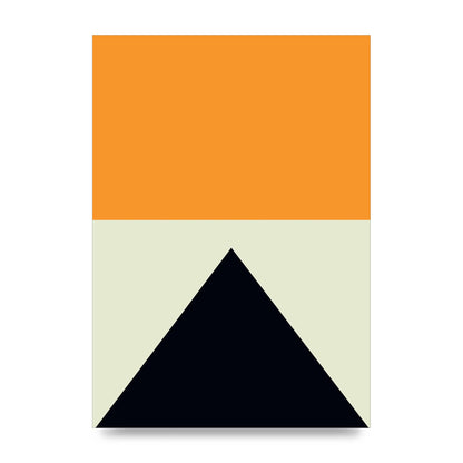 Abstract Shape Mustard Four Wall Art - unframed print