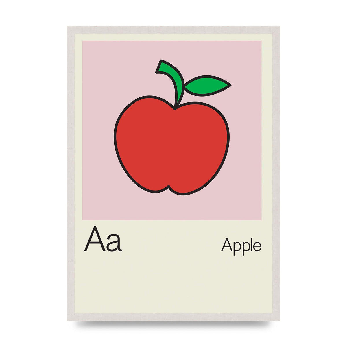 Bold Childlike Fruit One Apple Art For The Home - A2 framed