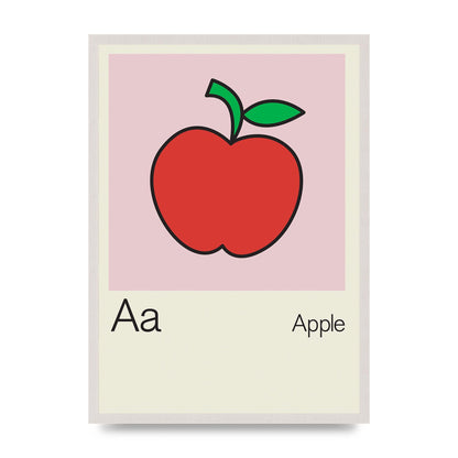 Bold Childlike Fruit One Apple Art For The Home - A2 framed