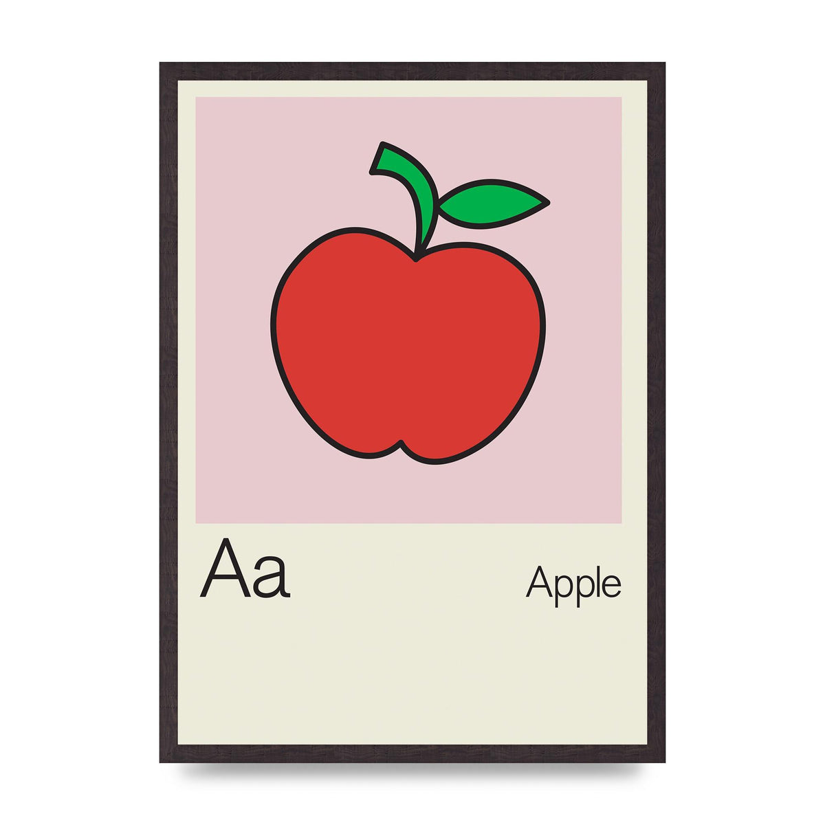 Bold Childlike Fruit One Apple Art For The Home - A2 framed