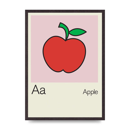Bold Childlike Fruit One Apple Art For The Home - A2 framed