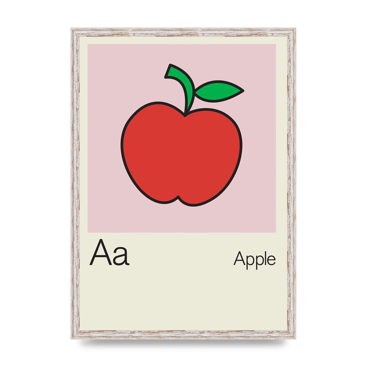 Bold Childlike Fruit One Apple Art For The Home - A2 framed