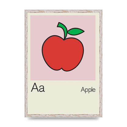 Bold Childlike Fruit One Apple Art For The Home - A2 framed