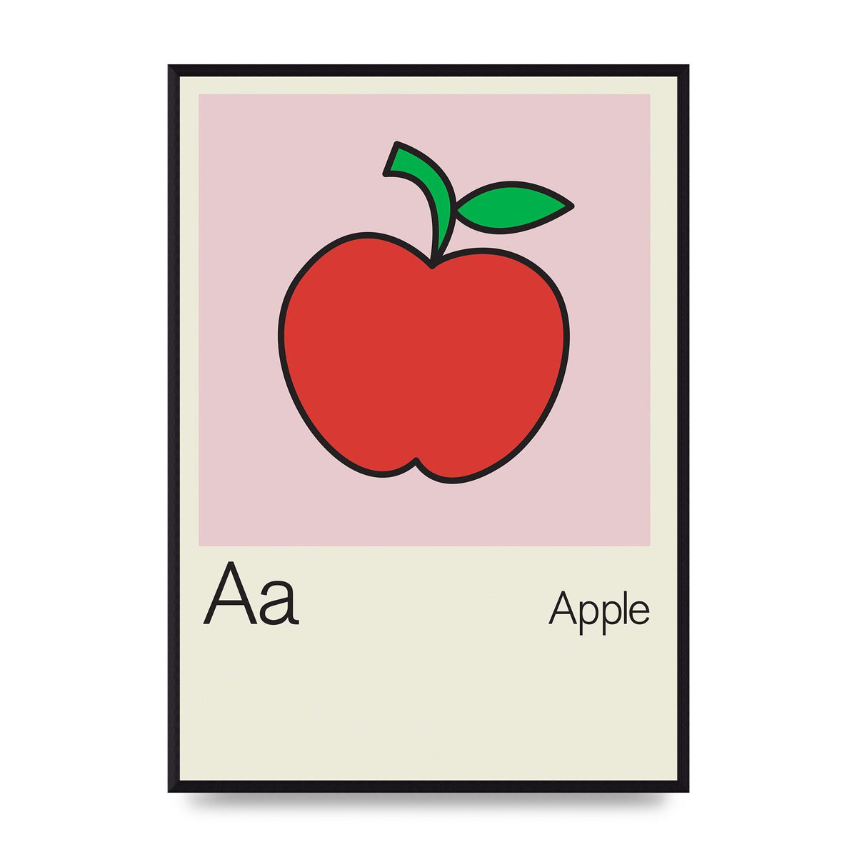Bold Childlike Fruit One Apple Art For The Home - A2 framed