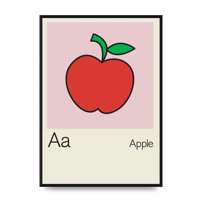 Bold Childlike Fruit One Apple Art For The Home - A2 framed
