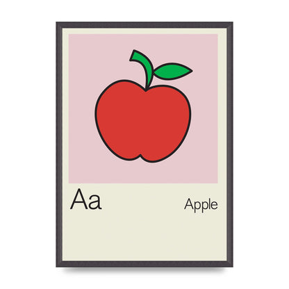 Bold Childlike Fruit One Apple Art For The Home - A2 framed