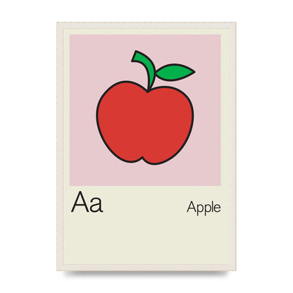 Bold Childlike Fruit One Apple Art For The Home - A2 framed