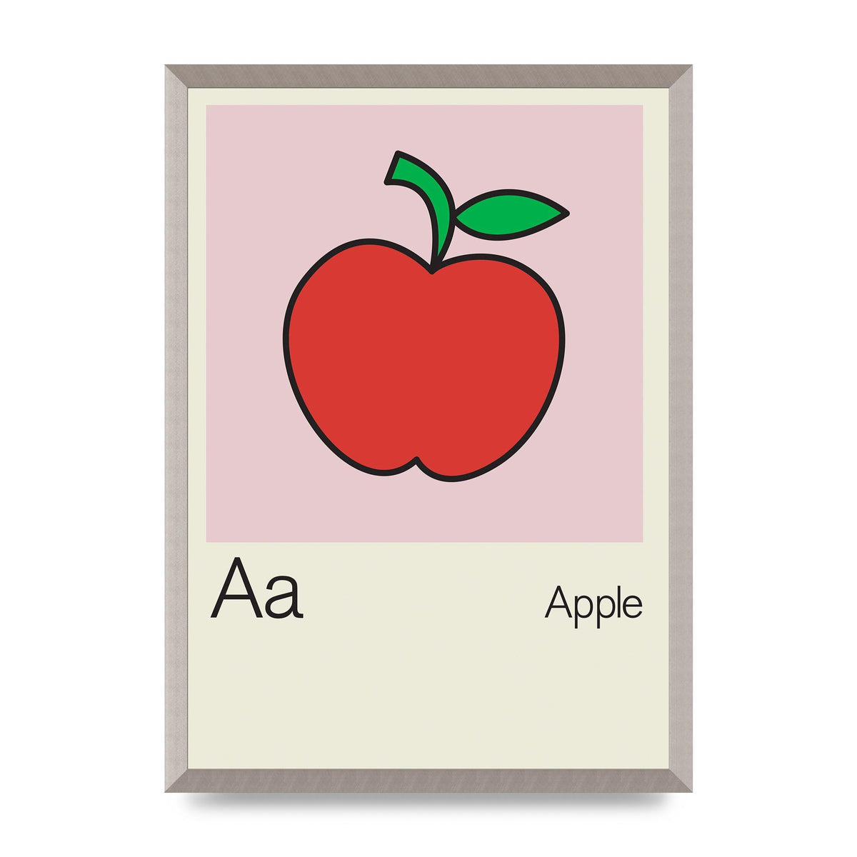 Bold Childlike Fruit One Apple Art For The Home - A2 framed