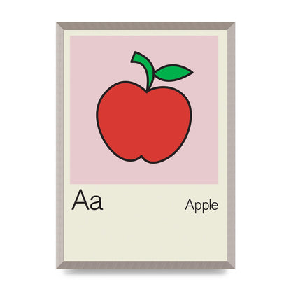 Bold Childlike Fruit One Apple Art For The Home - A2 framed