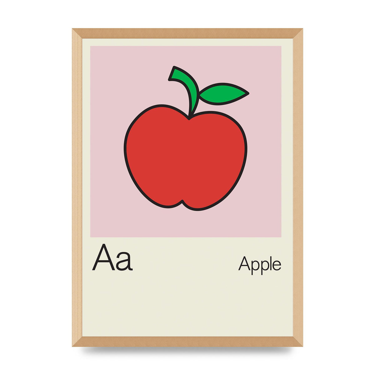 Bold Childlike Fruit One Apple Art For The Home - A2 framed