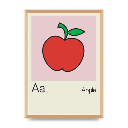 Bold Childlike Fruit One Apple Art For The Home - A2 framed