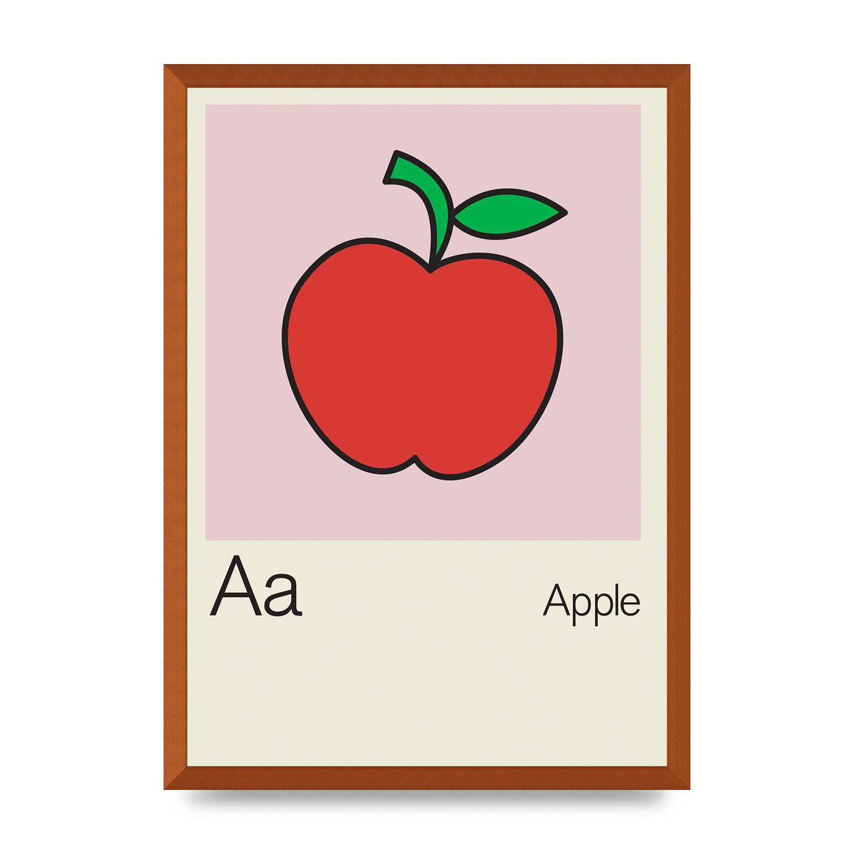 Bold Childlike Fruit One Apple Art For The Home - A2 framed