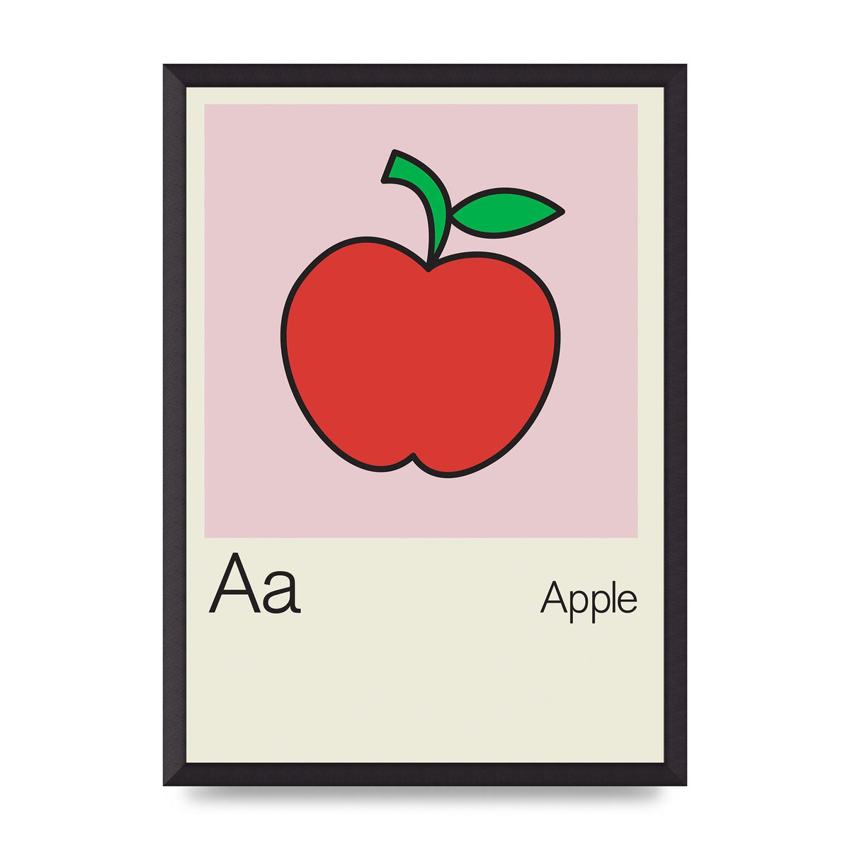 Bold Childlike Fruit One Apple Art For The Home - A2 framed