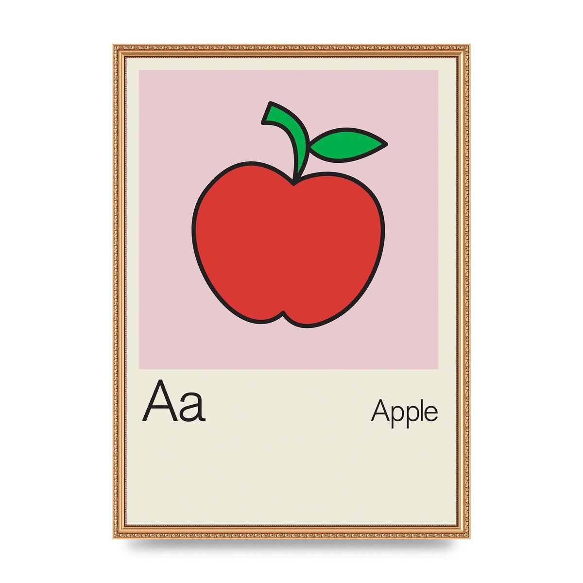 Bold Childlike Fruit One Apple Art For The Home - A2 framed