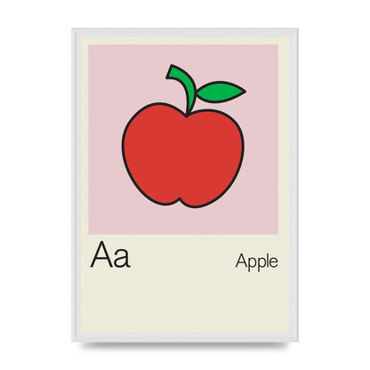 Bold Childlike Fruit One Apple Art For The Home - A2 framed