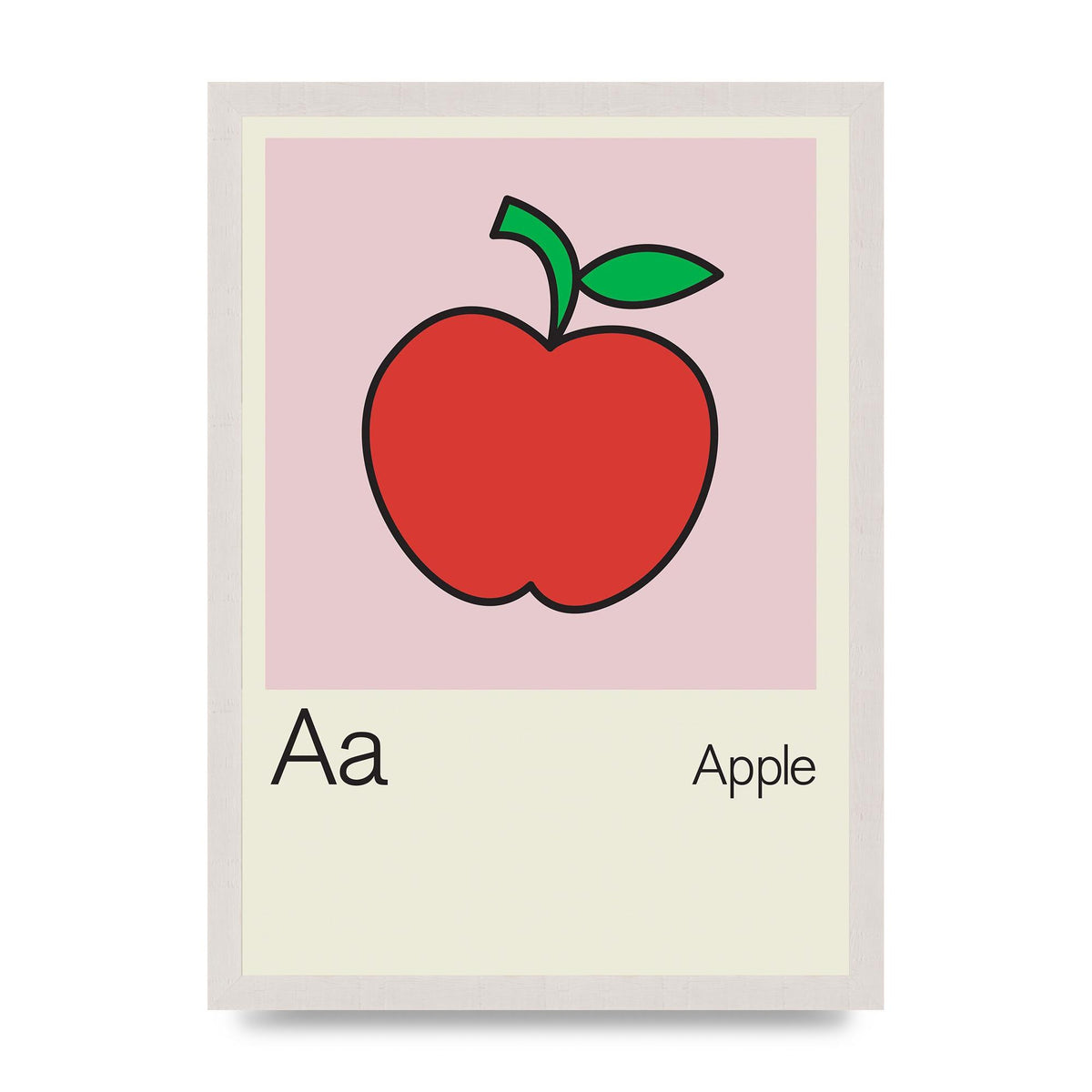 Bold Childlike Fruit One Apple Art For The Home - A3 framed