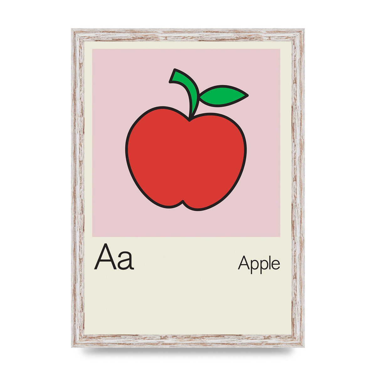Bold Childlike Fruit One Apple Art For The Home - A3 framed