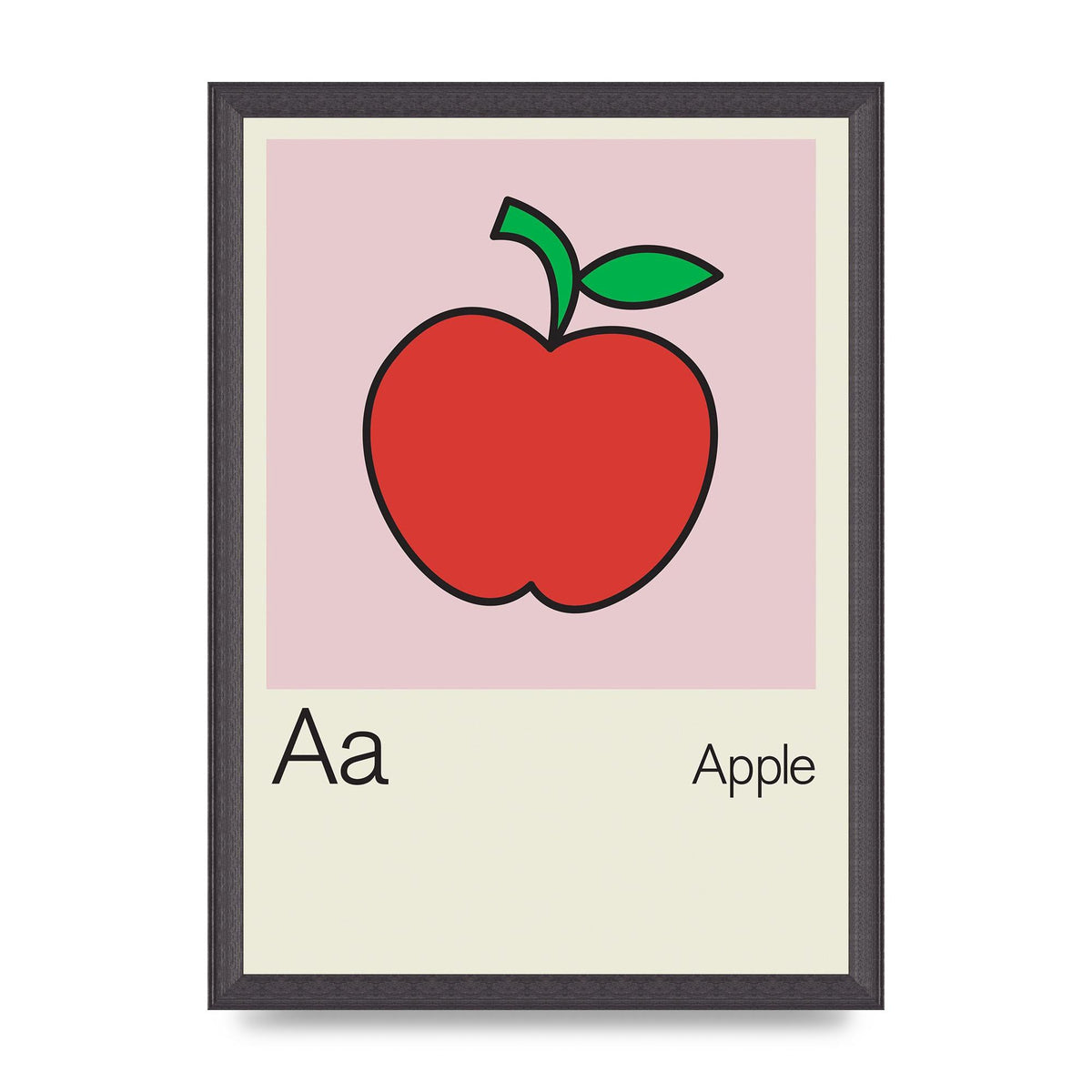 Bold Childlike Fruit One Apple Art For The Home - A3 framed
