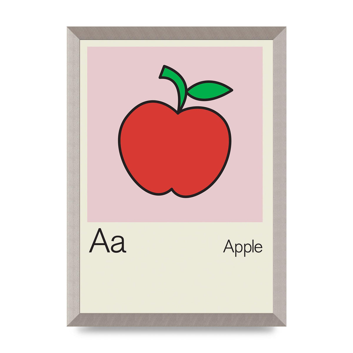 Bold Childlike Fruit One Apple Art For The Home - A3 framed