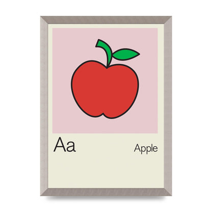 Bold Childlike Fruit One Apple Art For The Home - A3 framed