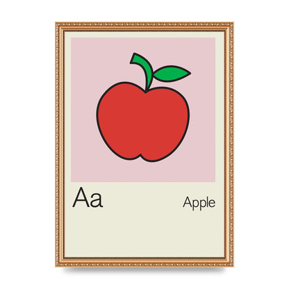 Bold Childlike Fruit One Apple Art For The Home - A3 framed