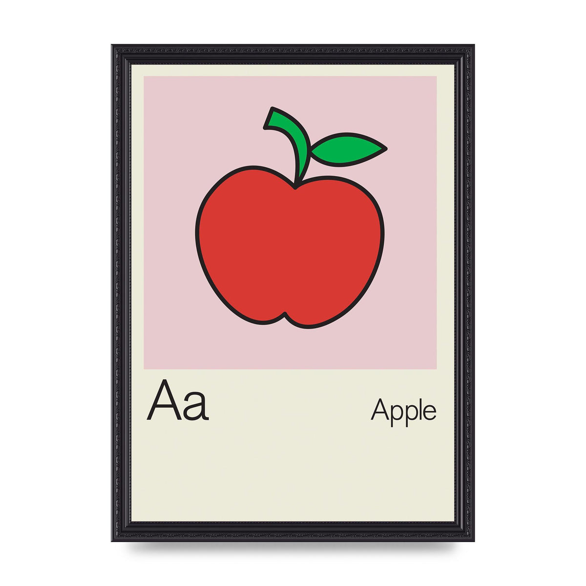 Bold Childlike Fruit One Apple Art For The Home - A3 framed