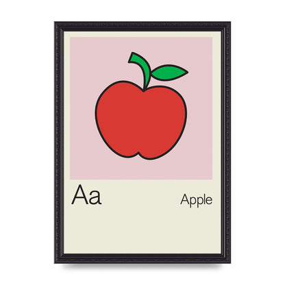Bold Childlike Fruit One Apple Art For The Home - A3 framed