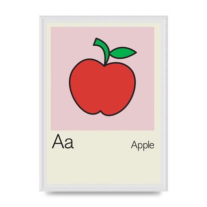 Bold Childlike Fruit One Apple Art For The Home - A3 framed