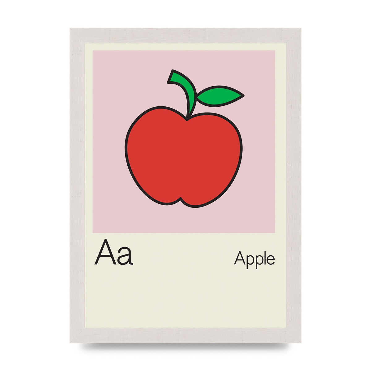 Bold Childlike Fruit One Apple Art For The Home - A4 framed