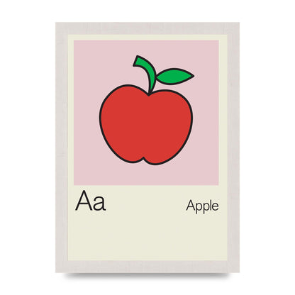 Bold Childlike Fruit One Apple Art For The Home - A4 framed