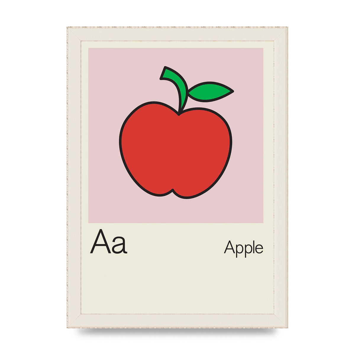 Bold Childlike Fruit One Apple Art For The Home - A4 framed