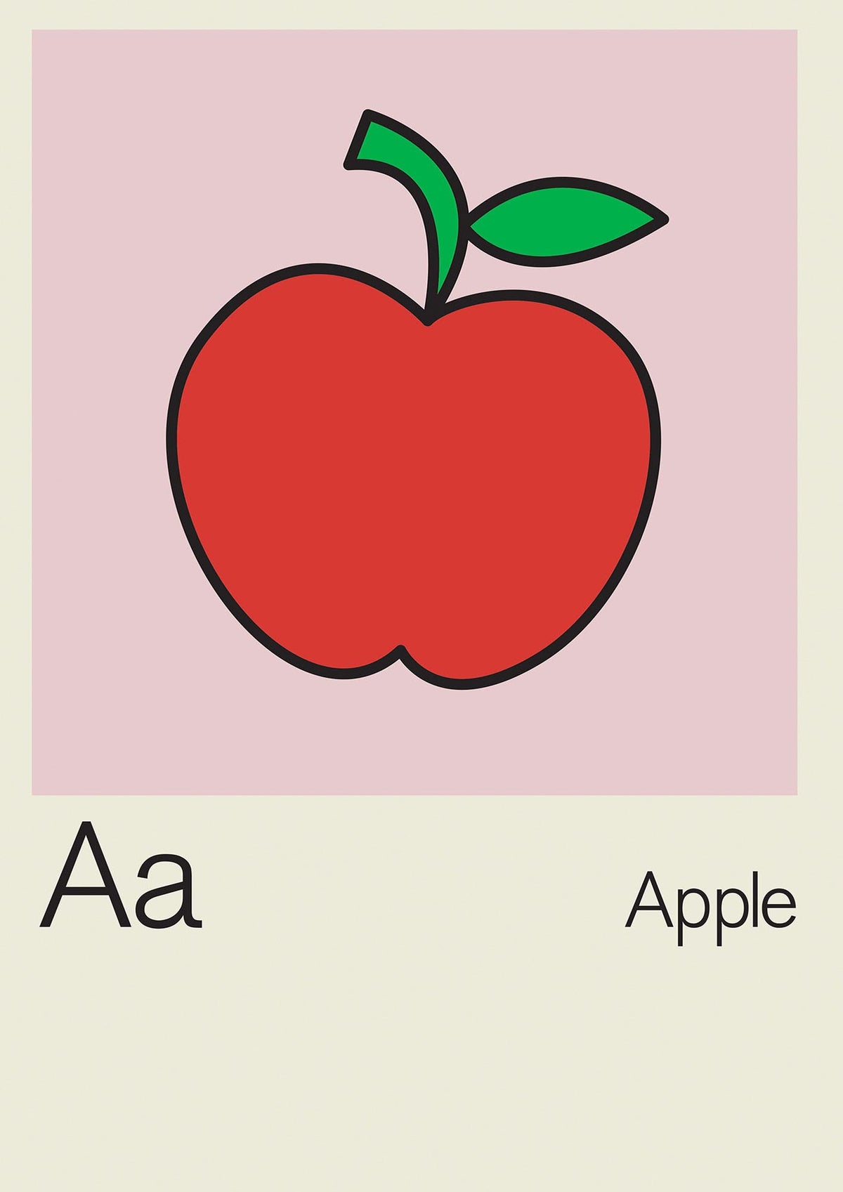 Bold Childlike Fruit One Apple Art For The Home - detail