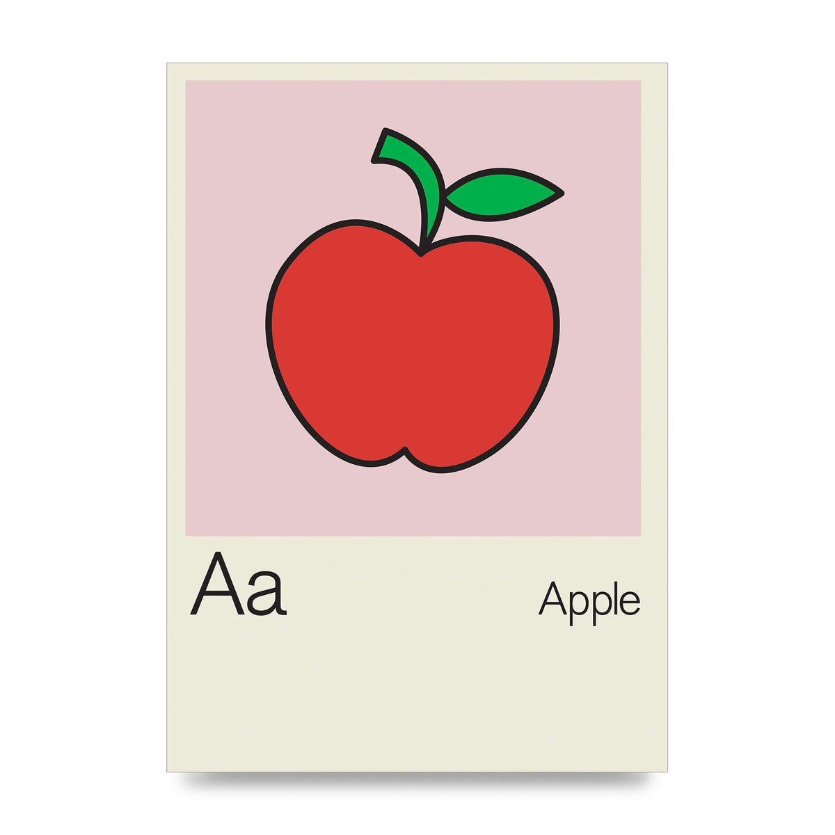Bold Childlike Fruit One Apple Art For The Home - unframed print