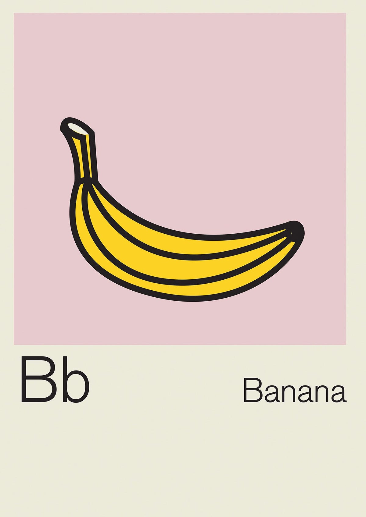 Bold Childlike Fruit Two Banana Printed Poster - detail