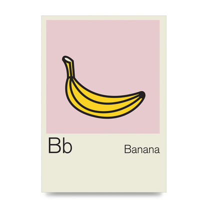 Bold Childlike Fruit Two Banana Printed Poster - unframed print