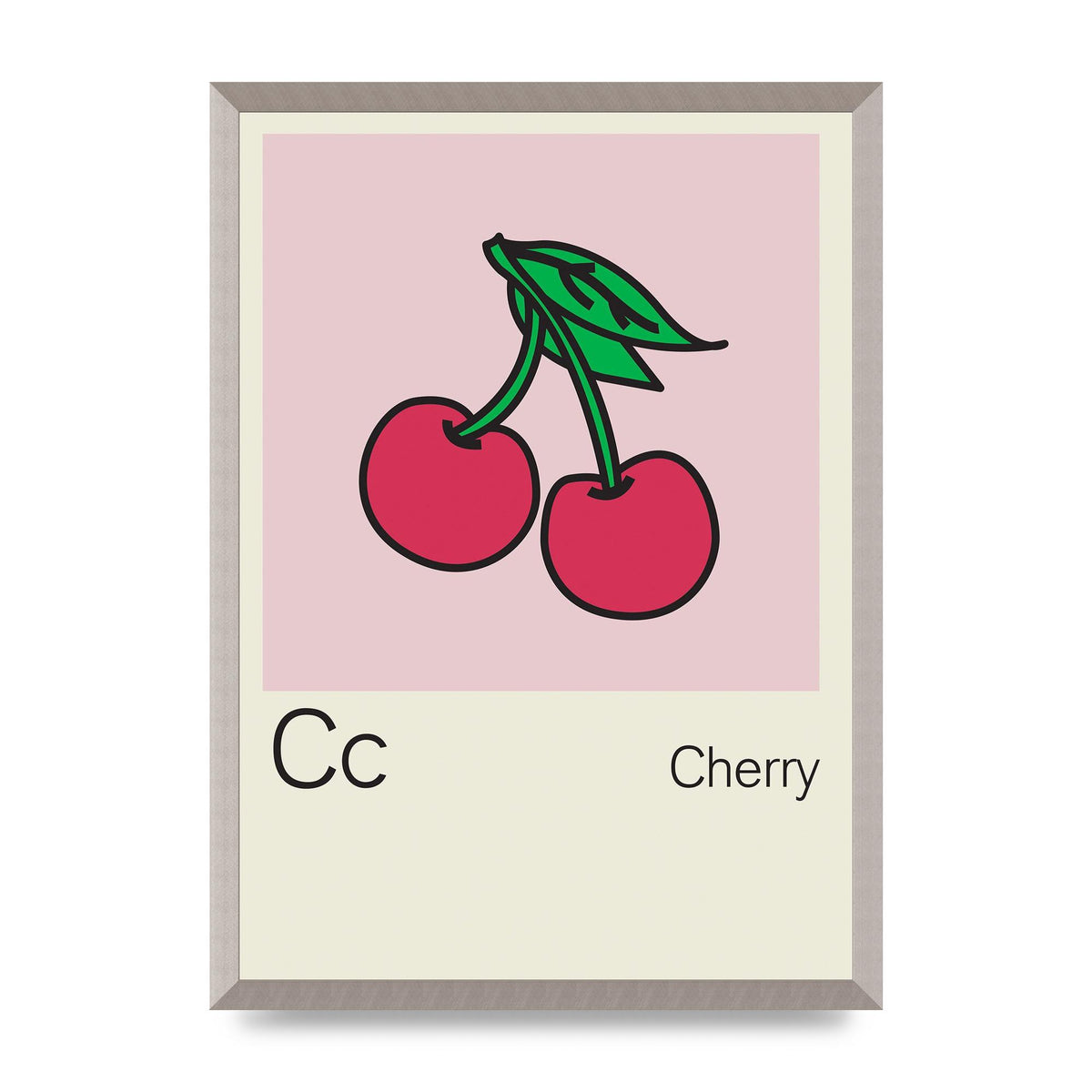 Bold Childlike Fruit Three Cherry Wall Art - A2 framed