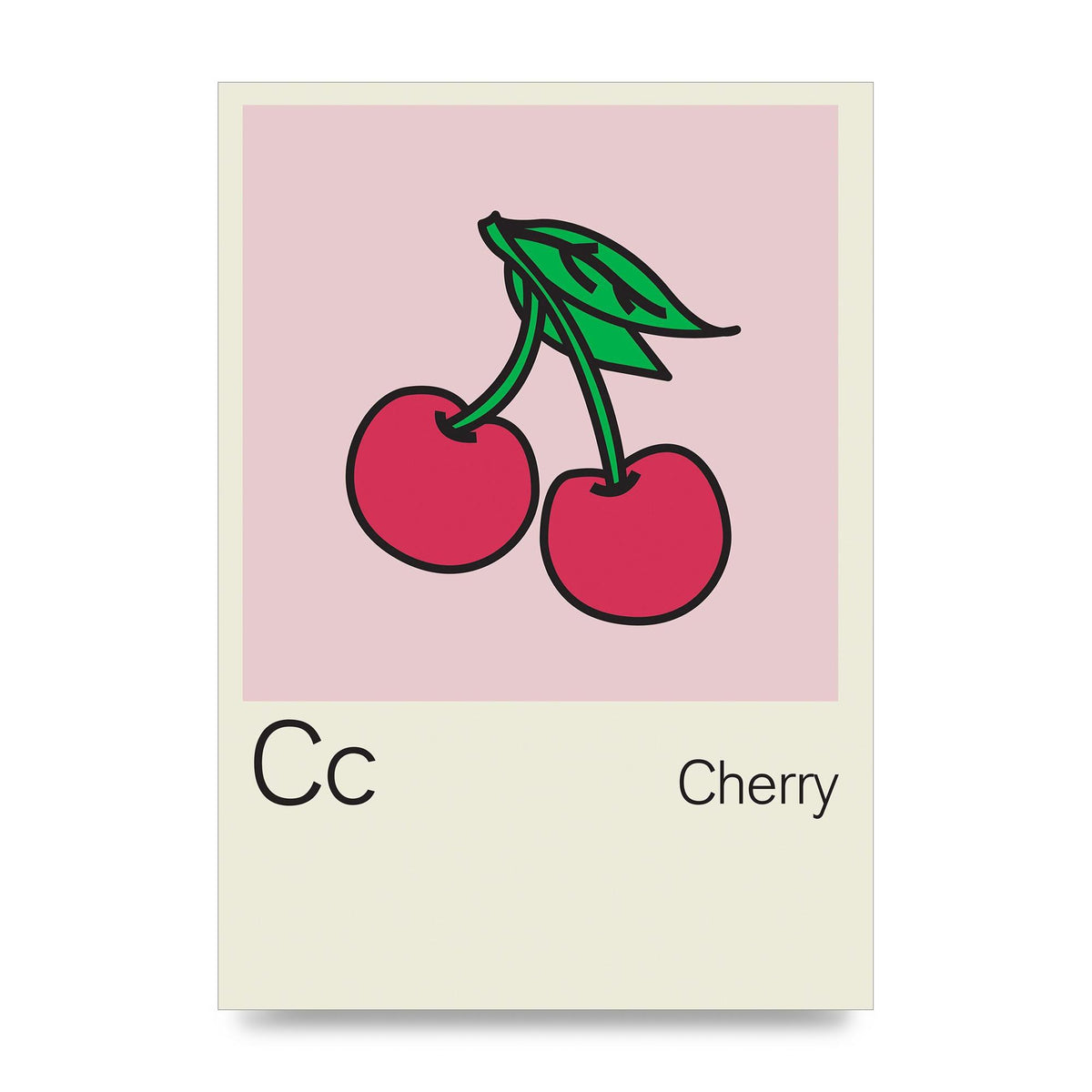 Bold Childlike Fruit Three Cherry Wall Art - unframed print