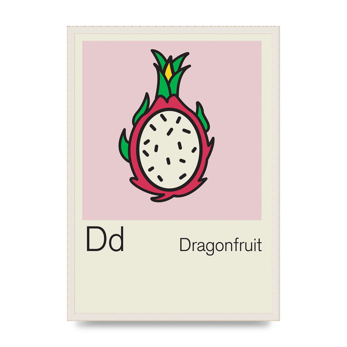 Bold Childlike Fruit Four Dragonfruit Art For The Home - A2 framed