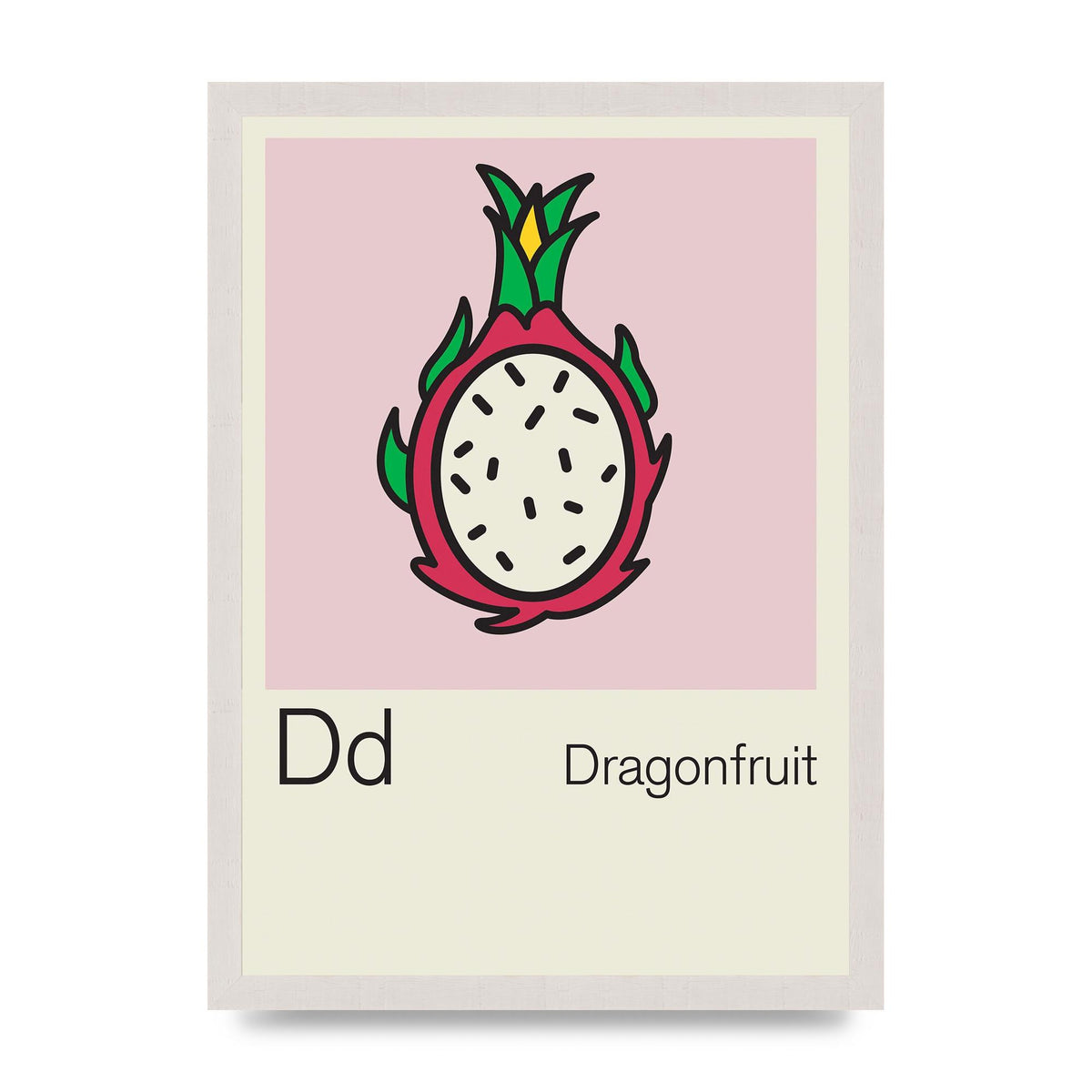 Bold Childlike Fruit Four Dragonfruit Art For The Home - A3 framed